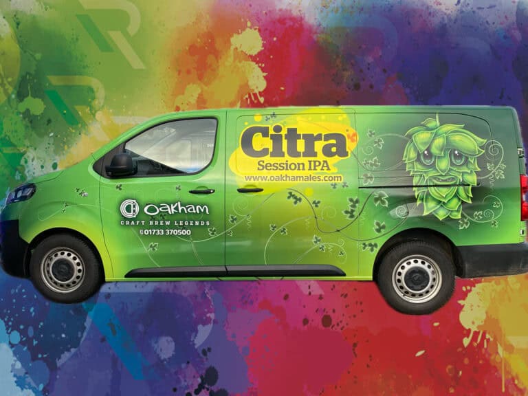 Van wrapped in colourful graphics